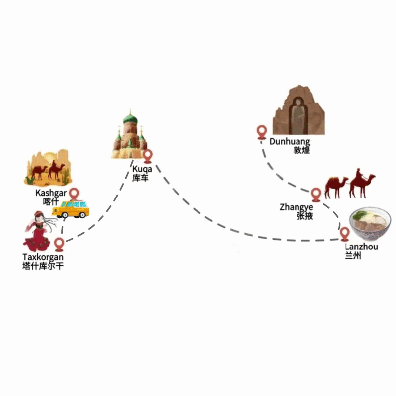 10 Days Classic Silk Road Journey from Lanzhou to Dunhuang and Kashgar